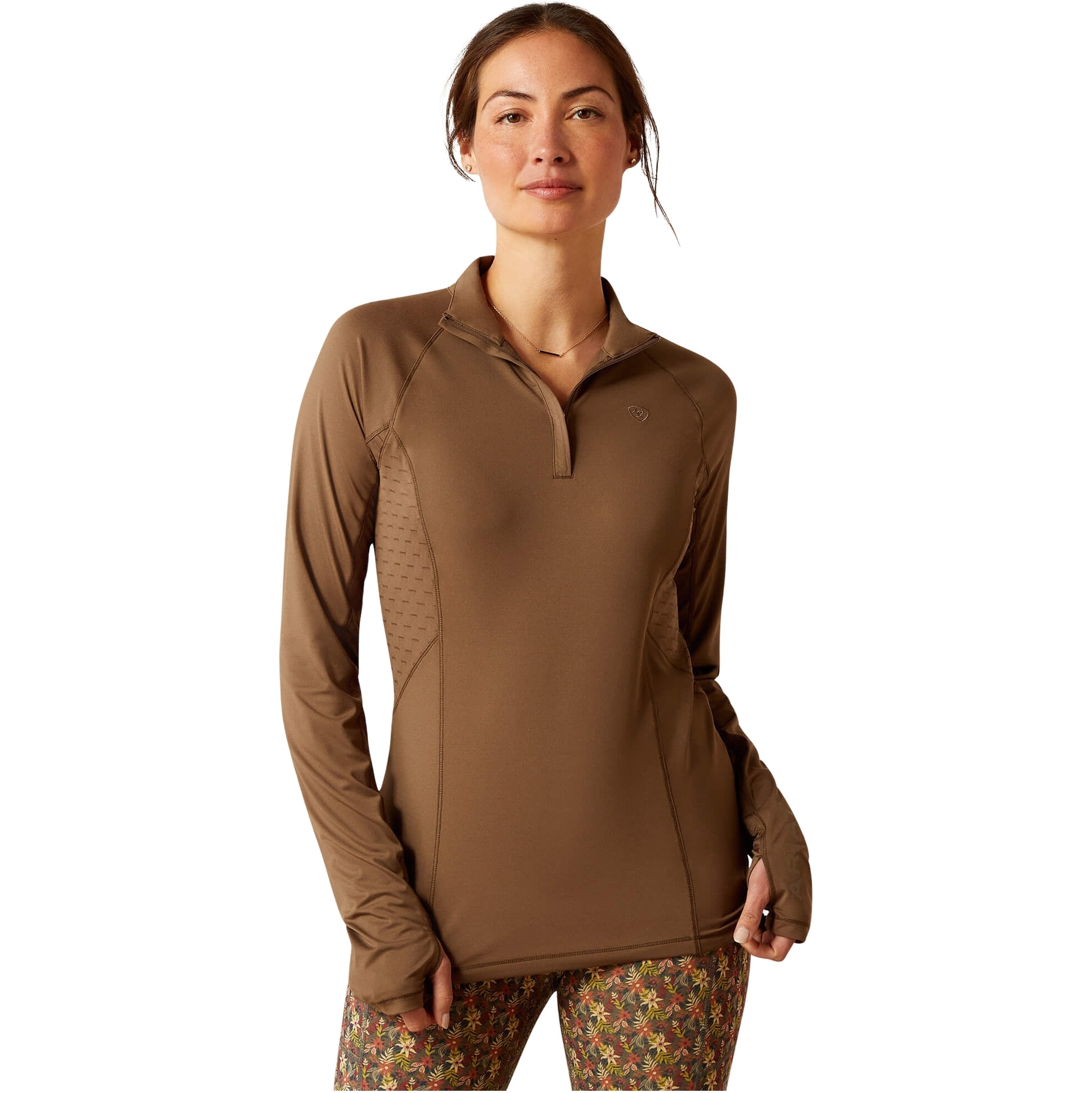 Ariat Womens Lowell 2.0 1/4 Zip Baselayer 10046606 - Canteen